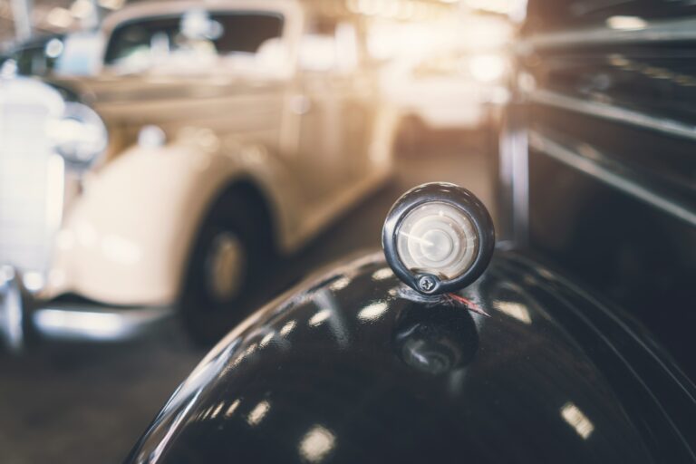 Close up of headlight Retro classic car hot rod art inspiration