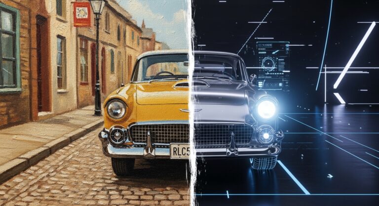 The Evolution of Automotive Art- Hand-Painted to Digital